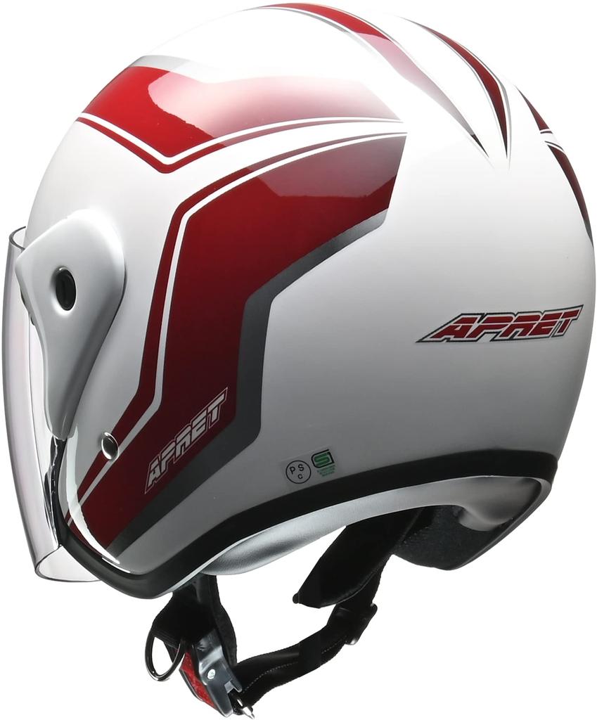 LEAD Motorcycle Jet Helmet APRET White Free Size than (Less 57-60cm)