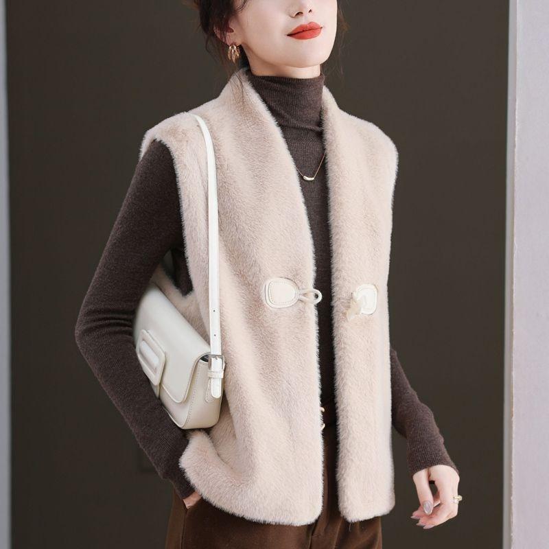 Spring and Autumn New Imitation Mink Velvet Vest Fur Coat Fashionable Wear Winter Short Imitation Mink Vest