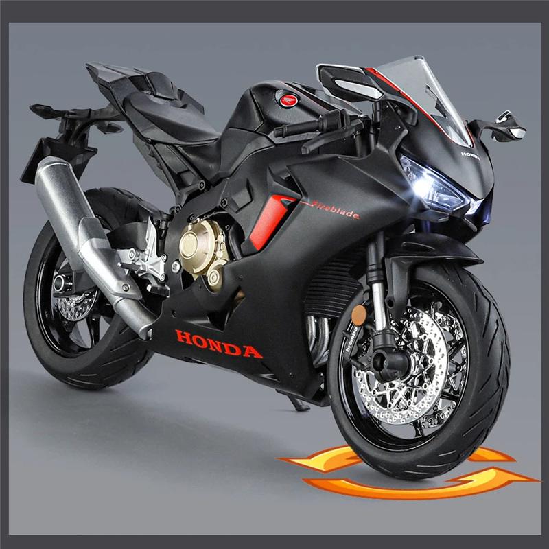 1:9 Honda HRC CBR1000RR Fire Blade Alloy Racing Motorcycle Diecast Metal Street Sports Motorcycle Model With Light Kids Toy Gift