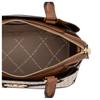 Michael Kors Logo Hardware Firma Tela Rivestita Ecopelle Borsa a Mano Piccola da Donna Vaniglia