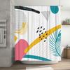 Modern Retro Style Bath Shower Curtain with Geometric Patterns Perfect for Bathroom Decor