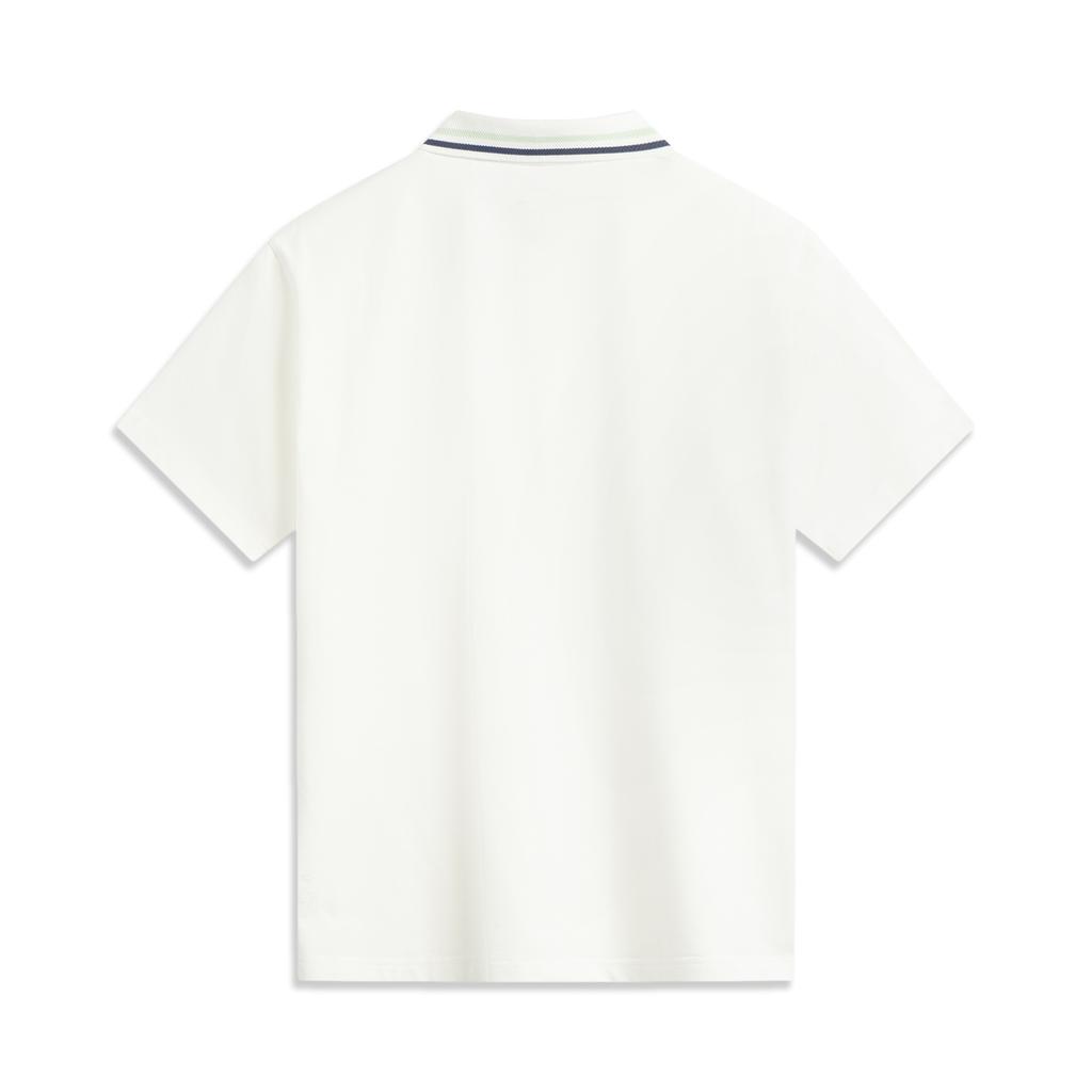 Li Ning Sports Trend Series Color Block Soft Comfortable Breathable Versatile Casual Short Sleeve Polo Shirt Men Polo Shirts Off-White APLV307-1