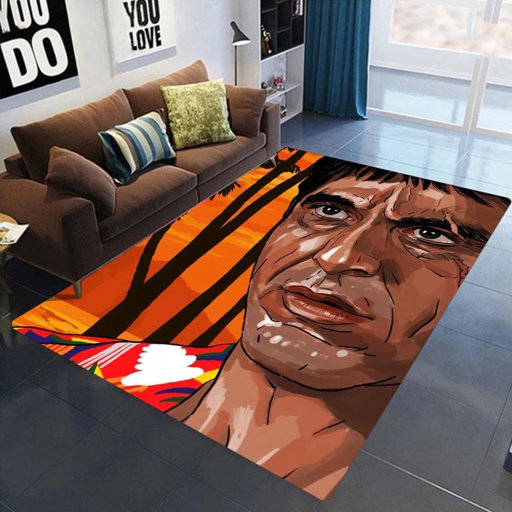 Scarface Tony Montana The World Is Yours Movie Rug for Bedroom Living Room Carpets for Room Floor Mat Home Decor Non-Slip Rug