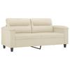 2 Seater Cream Sofa 140 Cm Faux Leather
