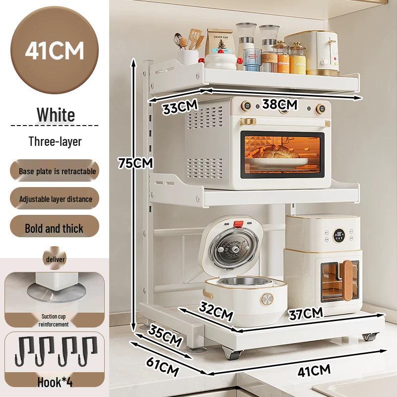 Multi-Functional Kitchen Microwave and Rice Cooker Storage Rack