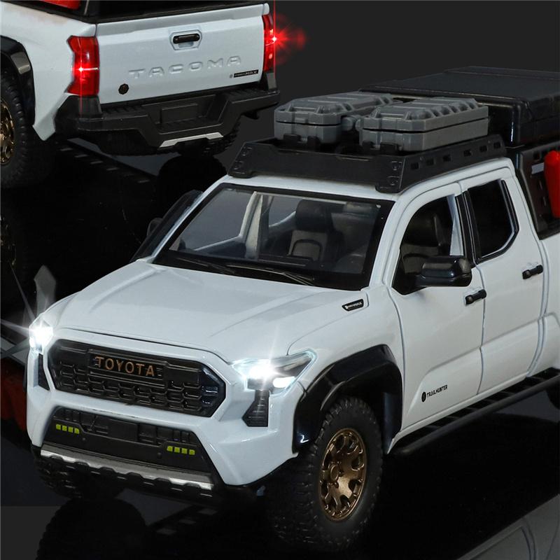 D1-Travel Version 1/24 TOYOTA Tacoma Alloy Pickup Car Model Diecast Metal Off-Road Vehicles Car Model Sound and Light Kids Toy Gift