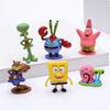 6 stk/sett Søt Anime Figur SvampeBob Modell Dukker Ornamenter Hjemmedekorasjon Gave