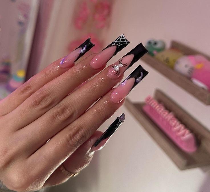 European And American Nail Art Dark Spice Girls Halloween Collection Bat Spider Skull Long Wear Armor