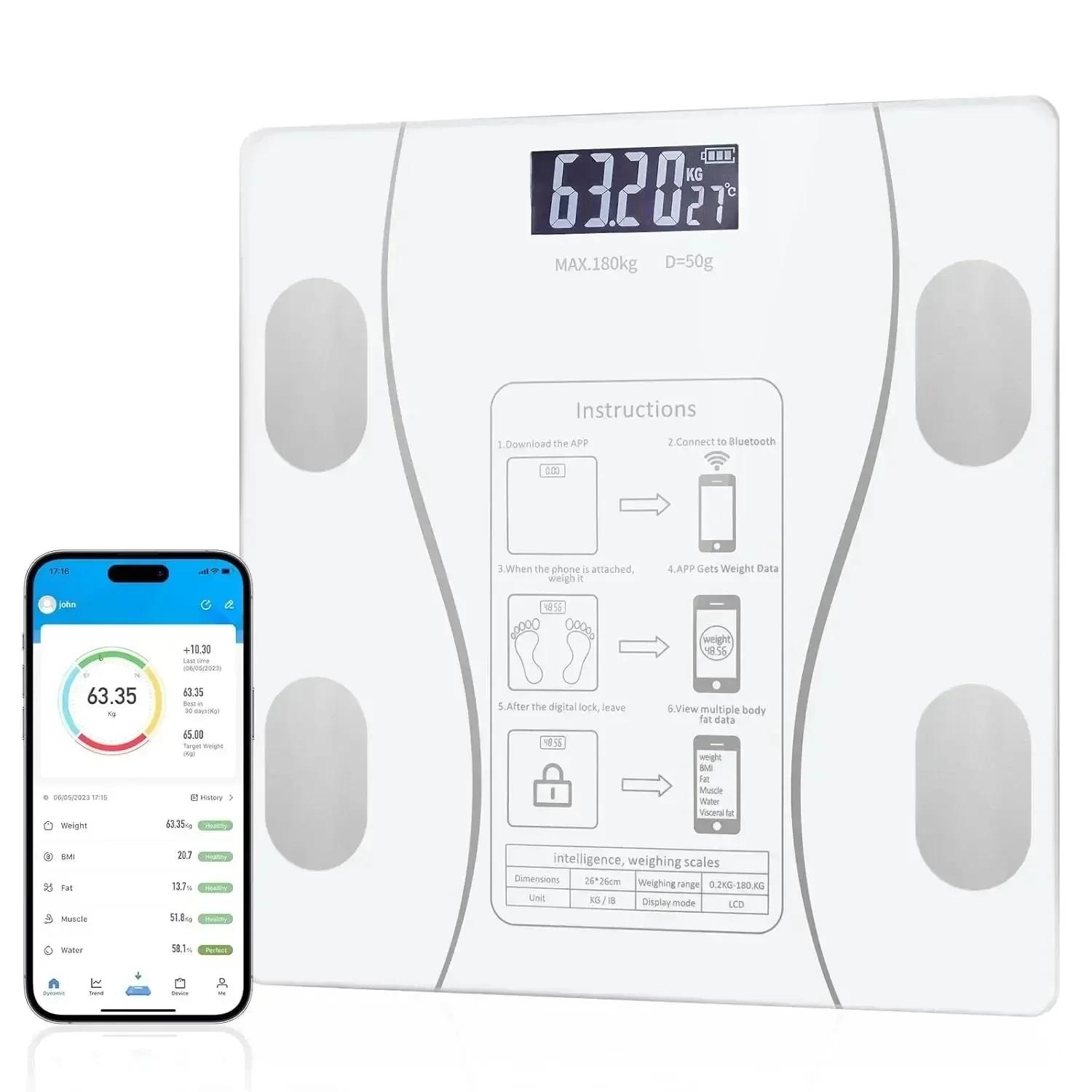 

[Hot selling] BIM Body Fat Scale USB Charging Bluetooth Fat Scale Intelligent Digital Bathroom Wireless Weight Scale