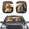 2Pcs Animal Print Car Sun Shade High-Density Aluminum Foil Windshield Sunshade Blocks UV