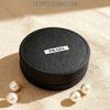 Prada Beaute Black Round Zipper Makeup Bag, Mini Cosmetic Storage Pouch