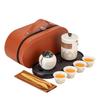 Shang Qi Matte Blue Ceramic Travel Tea Set