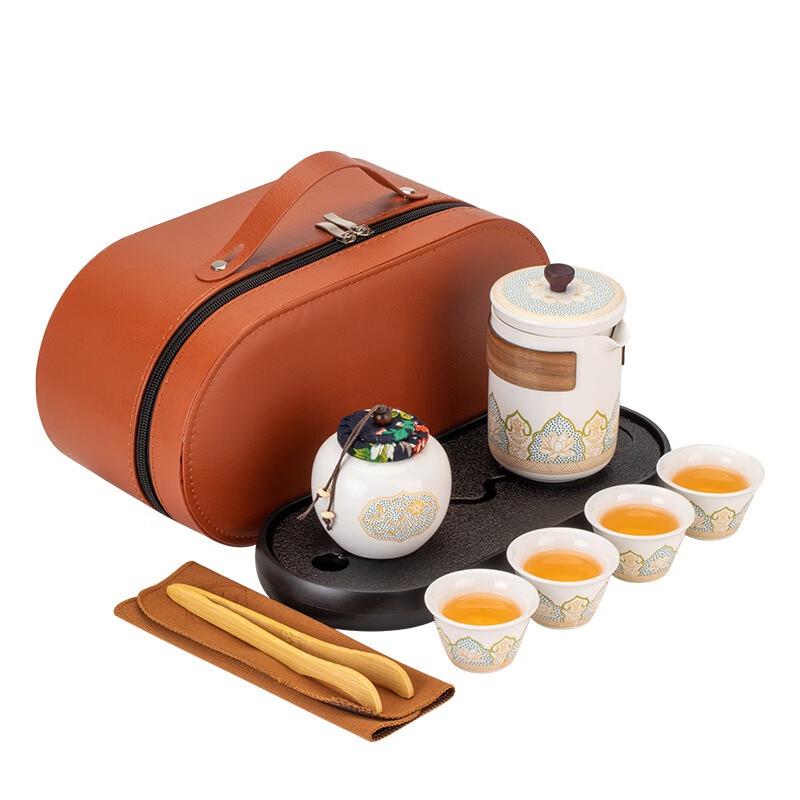 Shang Qi Matte Blue Ceramic Travel Tea Set