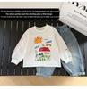 Nausicaa Spring 2025 Kids' Hand-Painted Korean-Style Cotton T-Shirt - Cute Long Sleeve for Boys & Girls