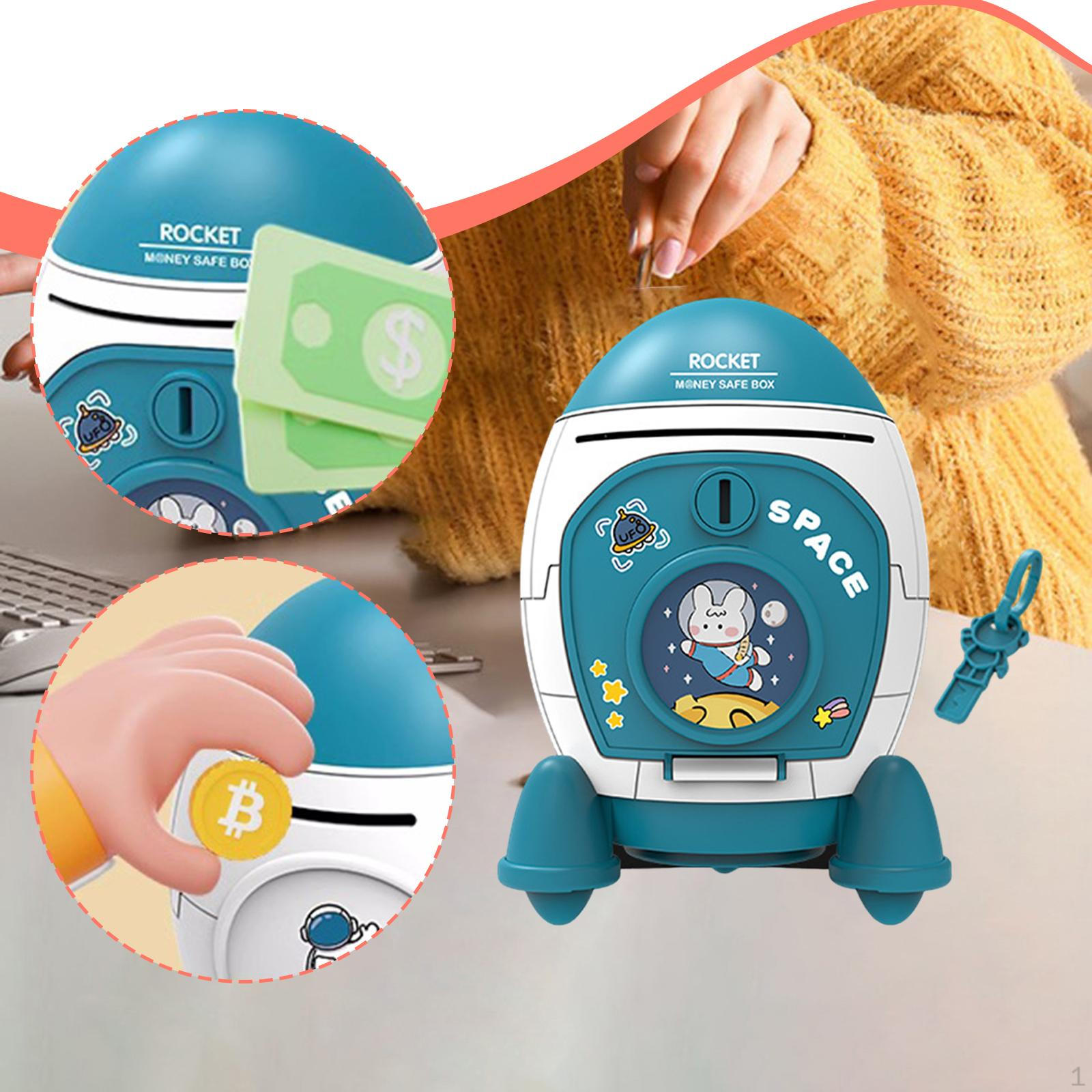 

Cartoon Ship Piggy Bank Money Accessory Versatile 5.1x5.1x7.5inch Educational Savings Toy синий