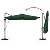 Roma Parasol Green 286 X 284 X 270 Cm Aluminum and Polyester