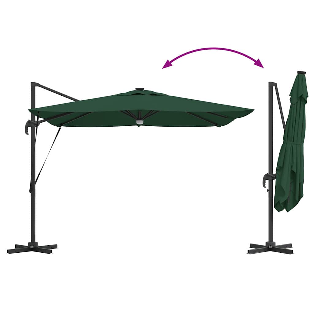 Roma Parasol Green 286 X 284 X 270 Cm Aluminum and Polyester