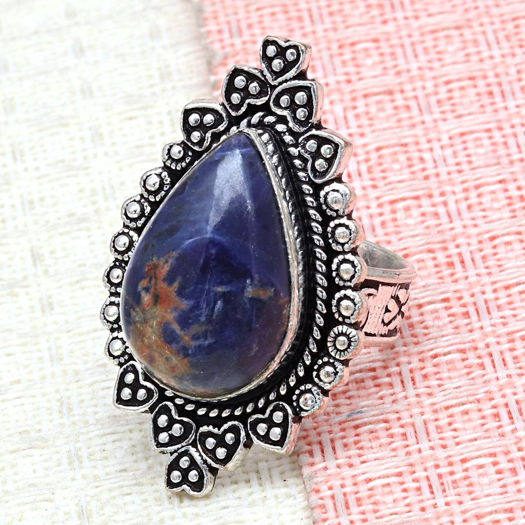 Sodalite Gemstone Handmade Silver Jewelry  "8"