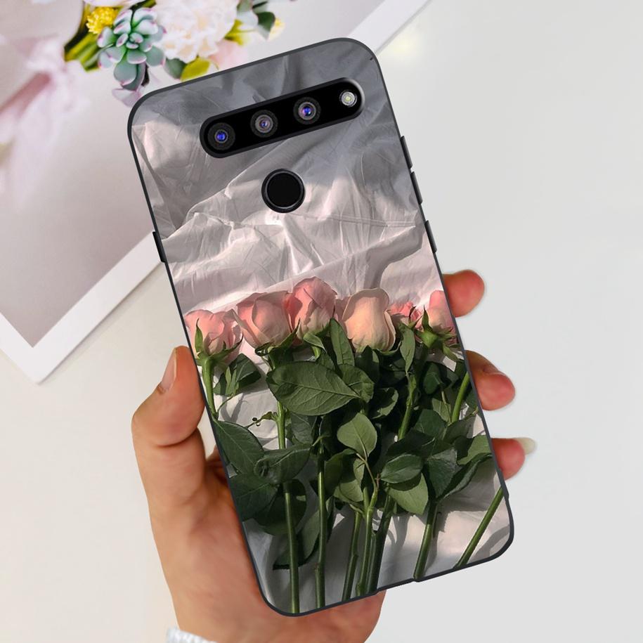 For LG V50 ThinQ 5G Case LM-V500EM Phone Cover Fashion Flower Butterfly Soft Silicone Back Cover For LG V40 V50s Thinq 5G Bumper