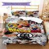 Son Goku Pattern Bedding,Quilt Set Quilt Cover Pillowcase Home Birthday Gift (1 * Duvet Cover + 2 * Pillowcase, Without Core)