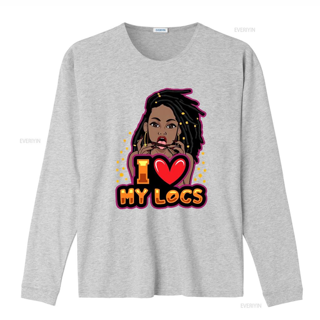 I Love My Locs T Shirt Perfect For Her Dreadlocks Hairstyle Woman Hair African American Positive vintage Washed homme