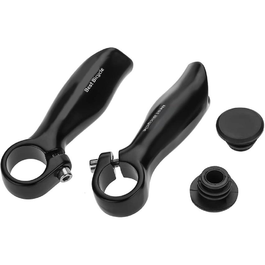 Bikes Bar Ends, 1 Pair 11cm/4.3inch High Strength Aluminum Alloy Ergonomic Bikes Handlebar Ends Security Grips with Stoppers Cycling Accessories for