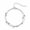 Htpwe Stainless Steel Glossy Zirconium Round Bead Combination Bracelet Set Women Plated 18k Couple Holiday Gift Bracelet Zircon
