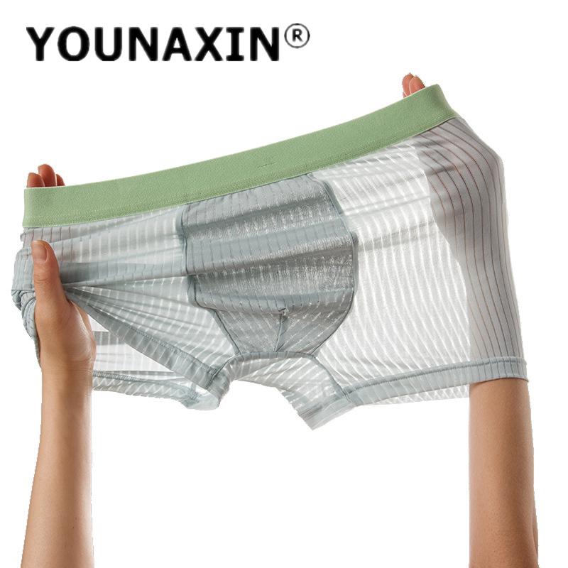 Big Size Men's Underwear Ice Silk Panties Boxer Briefs Underpants Boy Undies Undershorts Knickers L XL 2XL 3XL 4XL