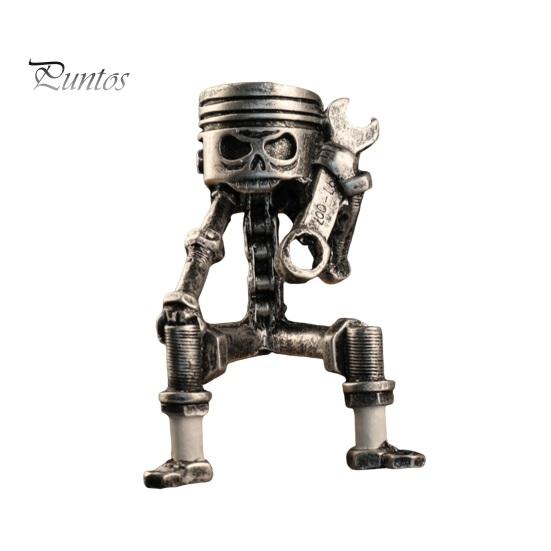 Unique Home Office Accents Vintage Skeleton Robot Statue, Industrial Mechanical Resin Figurine, Skull Statue Gothic Desk Decor for Bookshelf