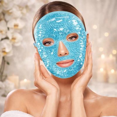 Herbruikbaar IJs Gel Gezichtsmaker – Warm & Koud Therapie Volledig Gezichtspakket voor Gezwollen Ogen, Donkere Kringen, Hoofdpijnverlichting & Huidverzorging, Verkoelend Gel Gezichtsmasker