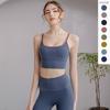 Fake Two Pieces Running Sports Underwear Shockproof Fitness Vest Beautiful Back Contrasting Top Tight Yoga Bra Women's Body Sculpting