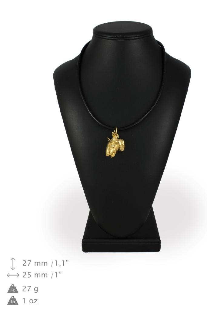 Bull Terrier, Bully I - necklace with a dog in a gift box, gold-plated pendant for a dog lover, striking jewelry by Art-Dog