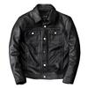 Genuine Cowhide Leather Jacket for Men Slim Fit Short Style Korean Trendy Denim Coat Casual Outfit
