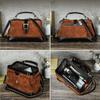 High Silk Shiny Cow Anti Fur Iron Hinge Women's Handbag Dual-use Doctor's Bag Genuine Leather Crossbody