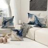 Blue and White Marble Pillowcase, Pillowcase Ultra Soft Polyester Material Living Room Sofa Back Car Pillowcase Decoration