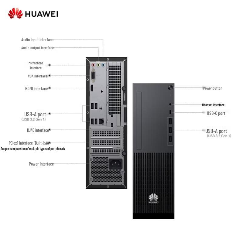 Huawei Qingyun W585y Desktop PC with 23.8-inch Monitor (CN Version)