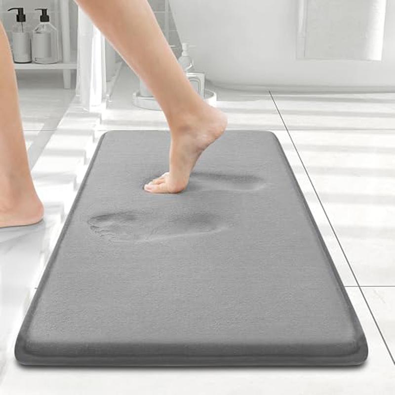 Tappetino da Bagno Morbido Olanly Antiscivolo Tappetini per Doccia Bagno Tappeto in Memory Foam Tappetino Morbido per Piedi Pavimento in Pietra Tappeto Super Assorbente ad Asciugatura Rapida