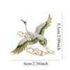 Vintage Green Enamel Wings Rhinestone Crane Clouds Brooches For Women Flying Phoenix Birds Lapel Pins Animal Badge Party Jewelry