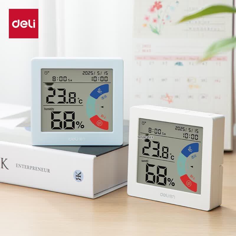 

Deli Smart Indoor Thermometer Hygrometer with Color Display Clock