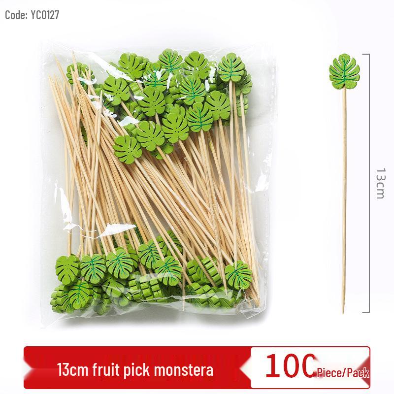Creative Bamboo Fruit & Flower Picks for Parties, Cocktails, Burgers, & Easter Decorations