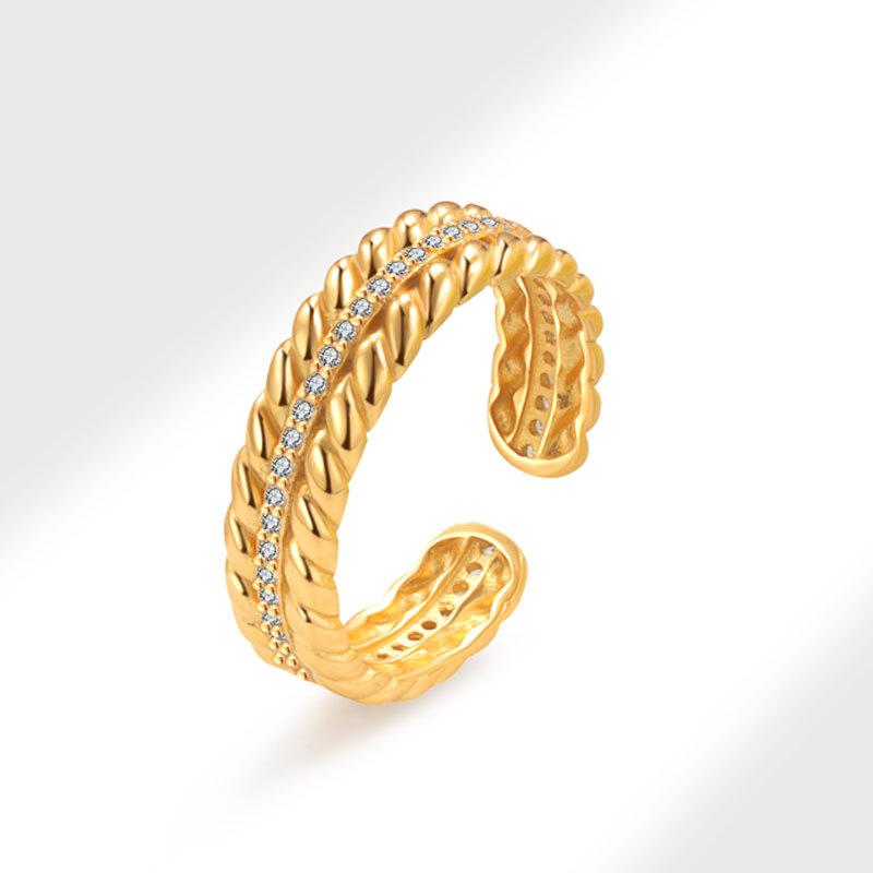 

925 Sterling Silver Jewelry Zircon Crystal Twisted Finger Rings for Women Wedding Party Jewelry Girls Friend Gift