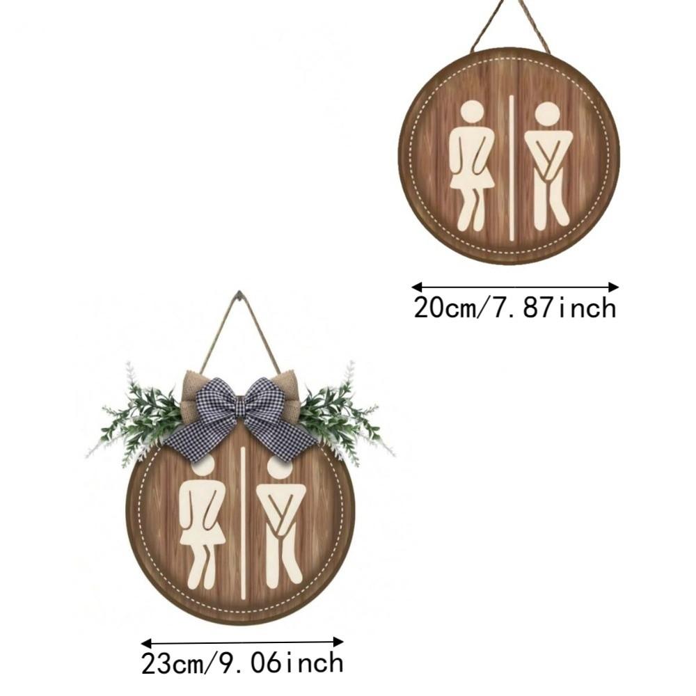 Wooden Bathroom Sign Plate Ornament Toilet Decorative Plate Group Living Area