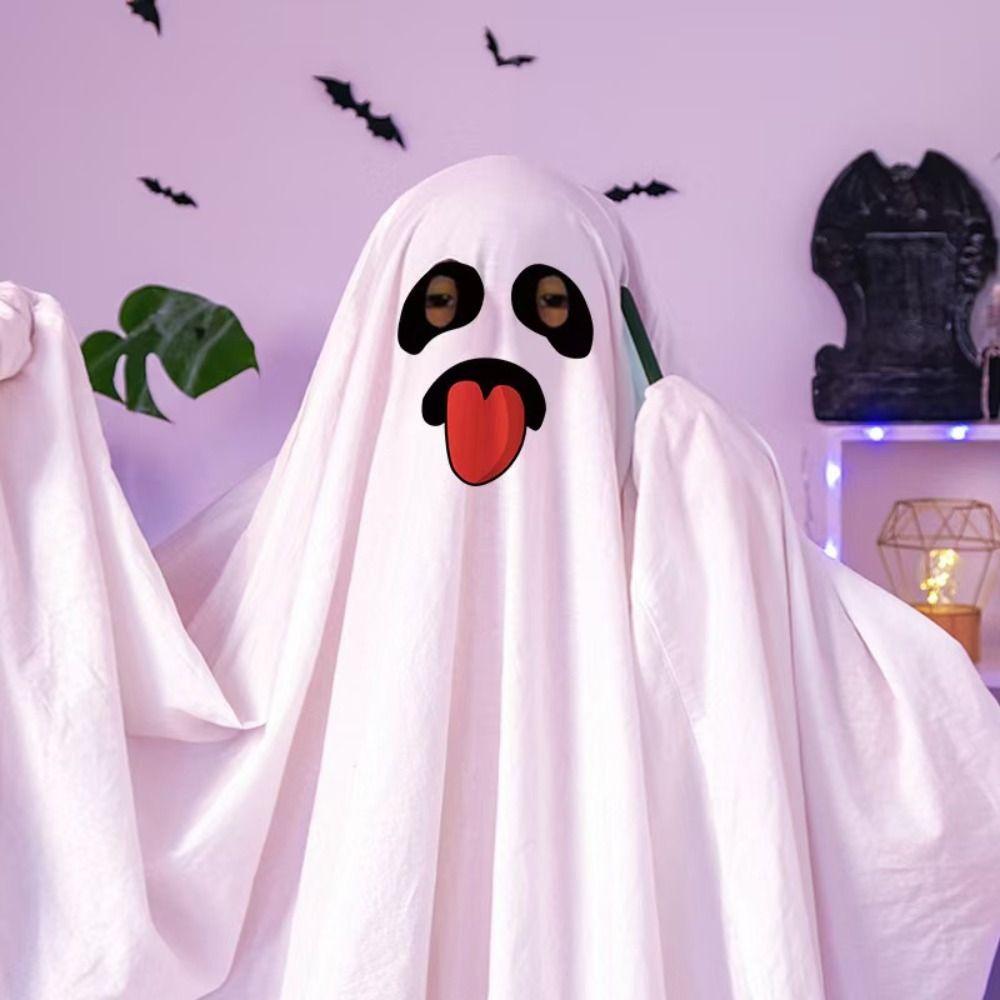 Scary Ghost Poncho Robe White Ghost Cosplay Costume Funny Halloween Cloak Cape  Stage Performance