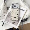 Advanced Full Screen Black Stars Drip Glue Silver Border Shockproof Protective Phone Cover Case for iPhone 17 16 15 14 Pro Max