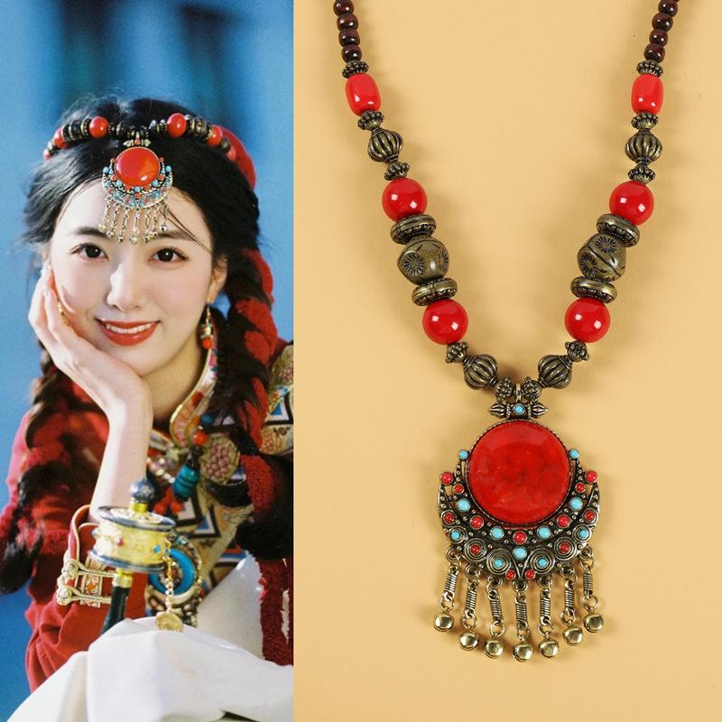Xizang Retro Fringed Headdress, Forehead, Bohemian Collarbone Necklace, Pendant, Travel Photo Hair Jewelry, Women