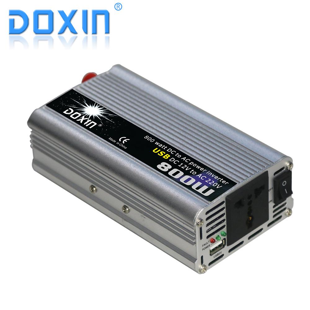 800W DOXIN Modified Sine Wave Car Inverter with USB, 12V to 220V Converter for Solar Power