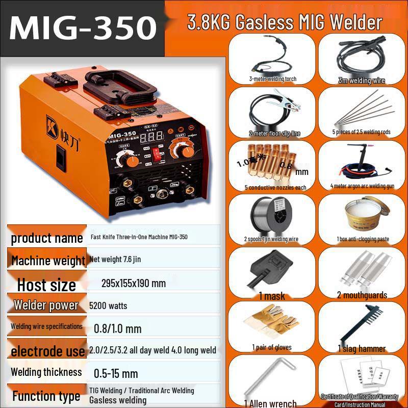 Quick Knife 350: 3-in-1 Gasless MIG