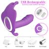 Butterfly-Shaped Remote Control Vibrator Discreet Wearable Adult Toy with Wireless Remote Ultra-Quiet Motor Body-Safe Waterproof Sex Toy for Couples'