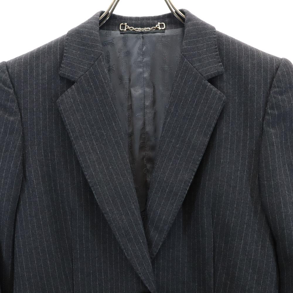 GUCCI made in Italy Pinstripe tailored jacket 40 Charcoal gray blazer Women Used