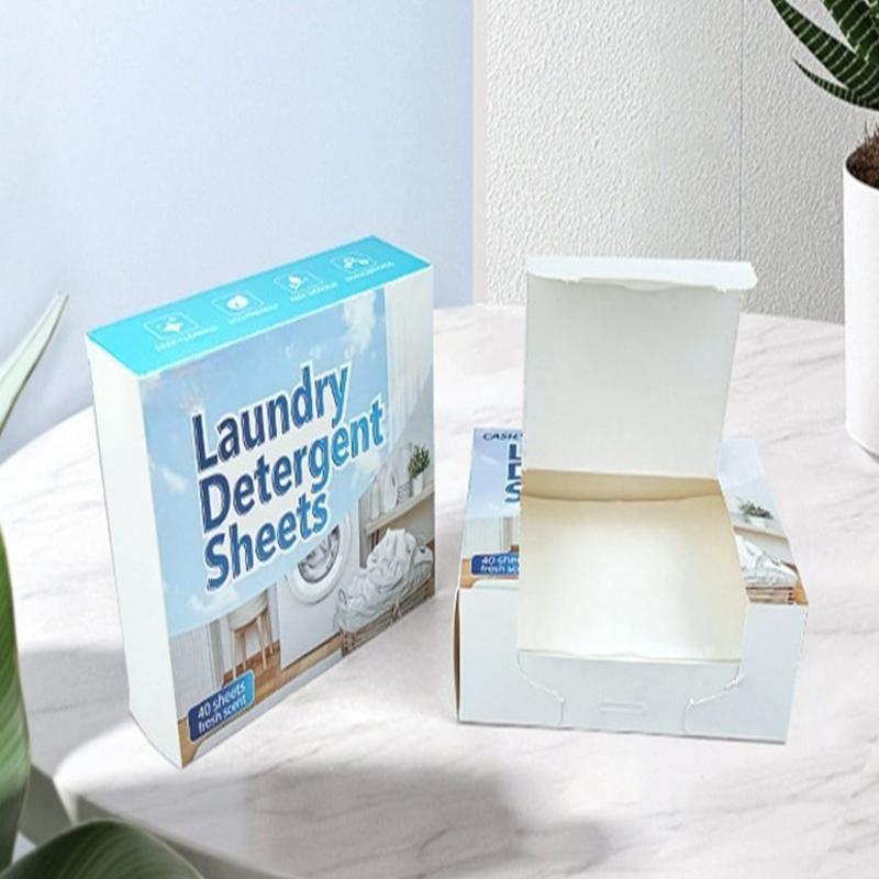 Water Soluble Laundry Detergent Sheets For Travel Stain Removal Safe Formula Scent Laundry Sheet Pack of 40